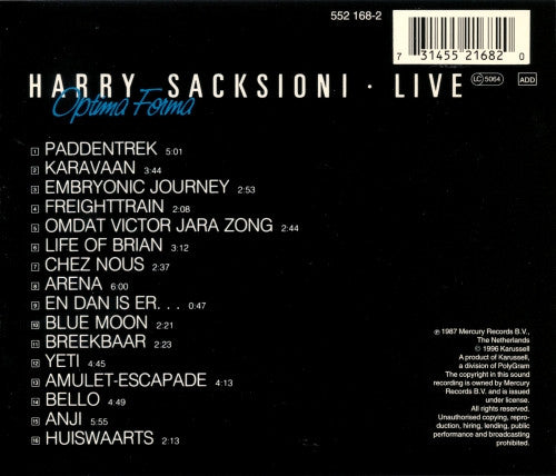 Harry Sacksioni : Optima Forma (CD, Album)