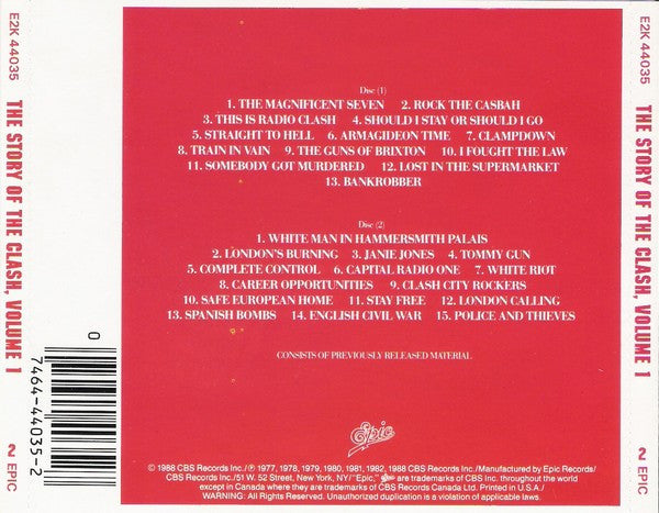 The Clash : The Story Of The Clash Volume 1 (2xCD, Comp, RP)