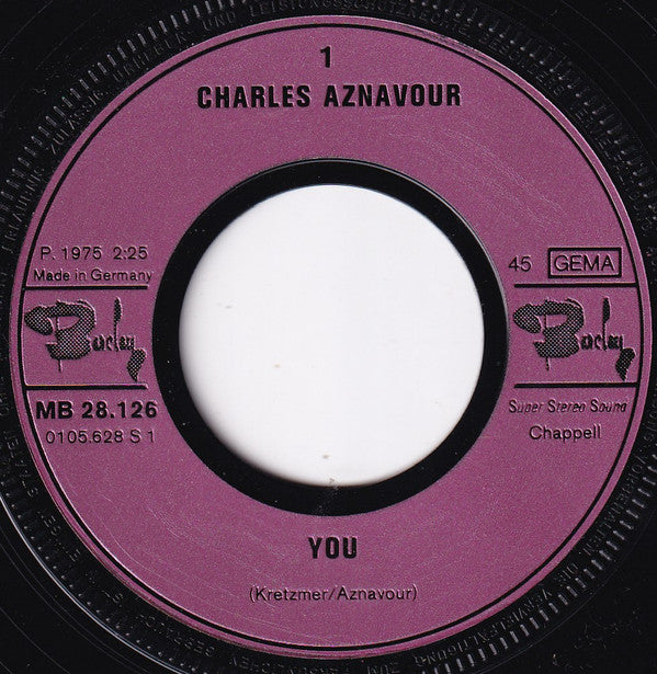Charles Aznavour : You (7", Single)