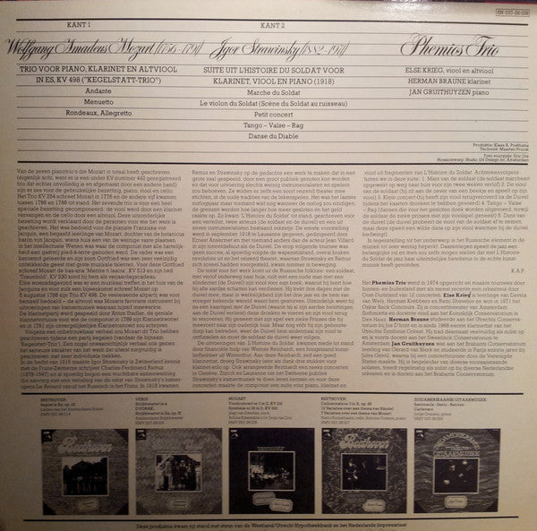 Wolfgang Amadeus Mozart, Igor Stravinsky / Phemios Trio : Kegelstatt-Trio In Es, KV 498 / Suite Uit "L'Histoire Du Soldat" (LP)
