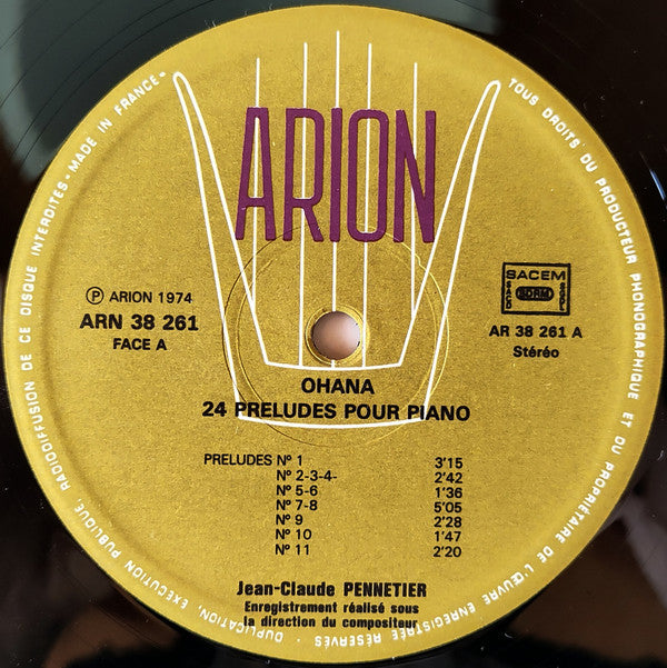 Maurice Ohana – Jean-Claude Pennetier : 24 Préludes Pour Piano Par Jean-Claude Pennetier (LP)