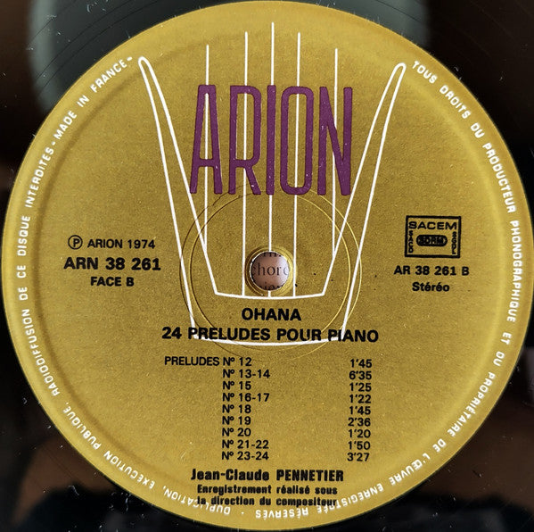 Maurice Ohana – Jean-Claude Pennetier : 24 Préludes Pour Piano Par Jean-Claude Pennetier (LP)