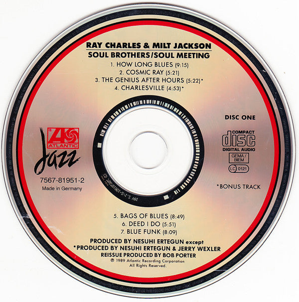 Ray Charles & Milt Jackson : Soul Brothers Soul Meeting (2xCD, Comp, RE, RM)