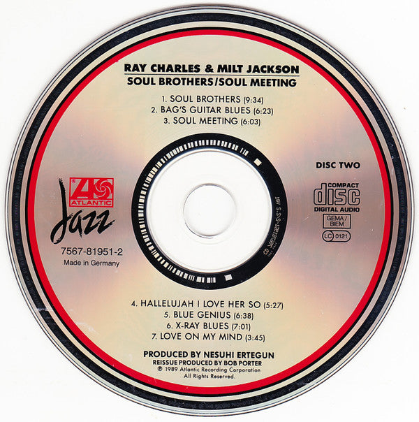 Ray Charles & Milt Jackson : Soul Brothers Soul Meeting (2xCD, Comp, RE, RM)