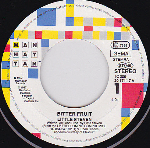 Little Steven : Bitter Fruit (7", Single)
