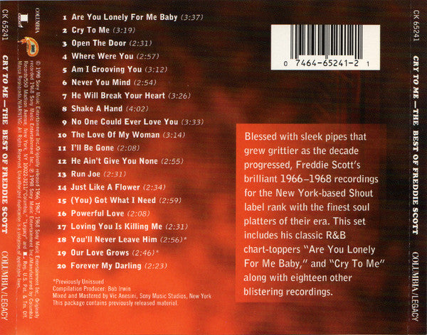 Freddie Scott (2) : Cry To Me: The Best Of Freddie Scott (CD, Comp)