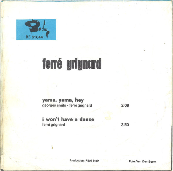 Ferre Grignard : Yama, Yama, Hey (7", Single)