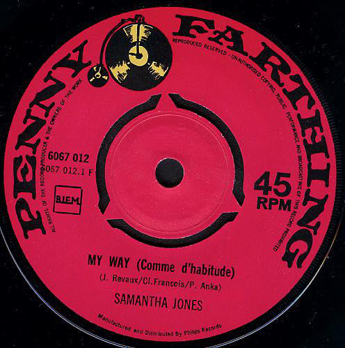 Samantha Jones : My Way (Comme D'Habitude) / Darling Be Home Soon (7", Single)
