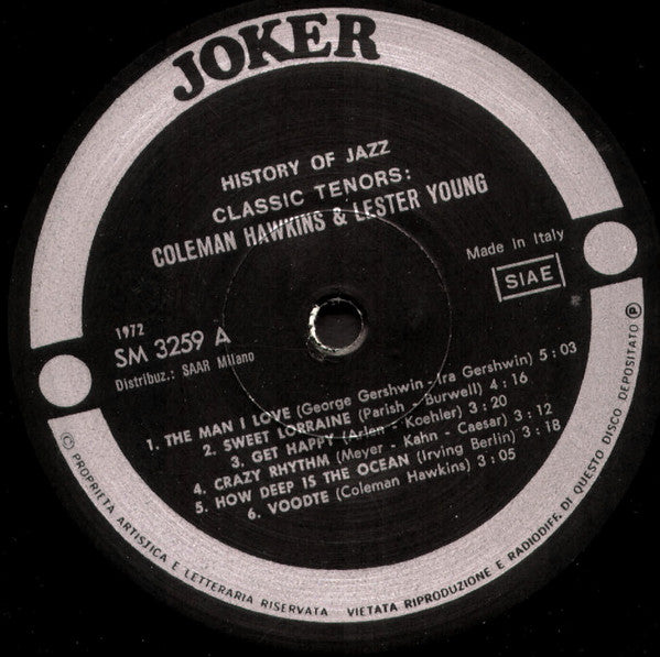 Coleman Hawkins / Lester Young : Classic Tenors (LP, Comp)