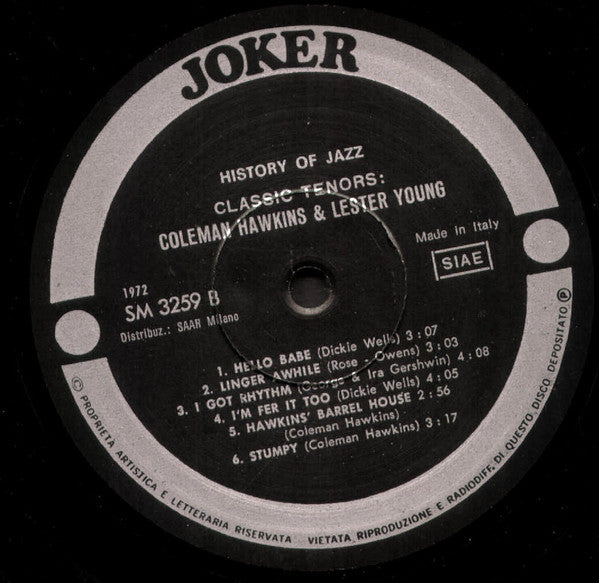 Coleman Hawkins / Lester Young : Classic Tenors (LP, Comp)