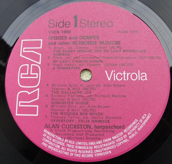 Alan Cuckston : Gigges And Dompes And Other Keyborde Musicke (LP)