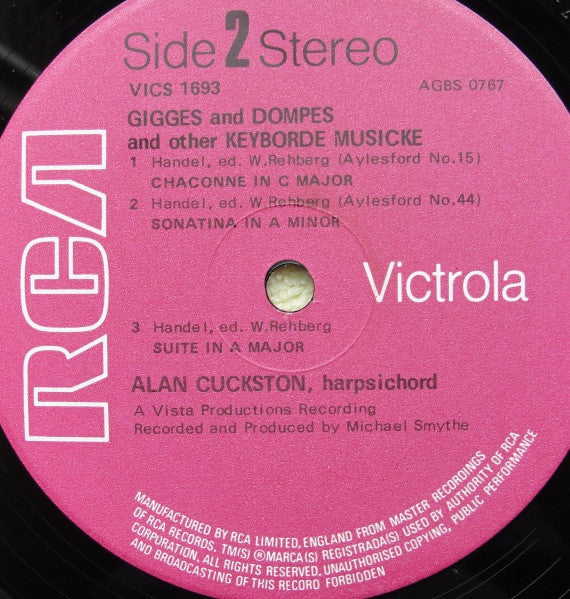 Alan Cuckston : Gigges And Dompes And Other Keyborde Musicke (LP)