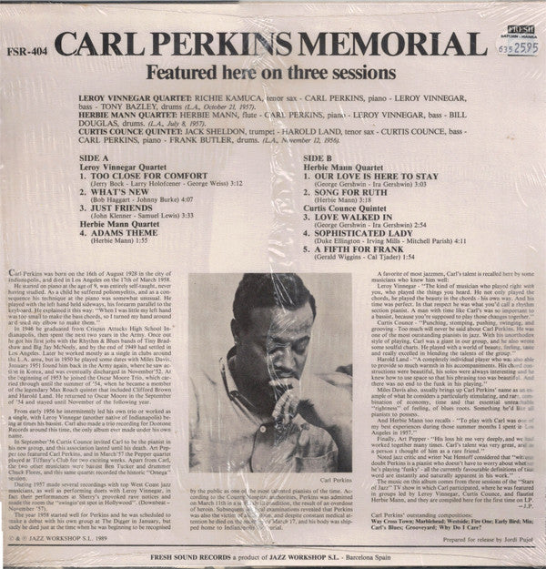 Carl Perkins (4) : Carl Perkins Memorial (LP, Comp)