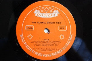 The Ronnell Bright Trio : The Ronnell Bright Trio (LP, Album, RE)