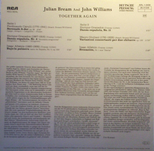 Julian Bream & John Williams (7) : Together Again (LP, Album)