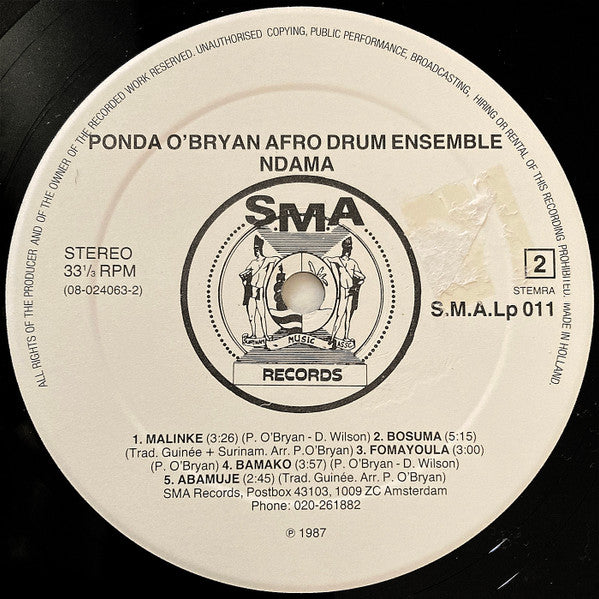 Ponda O'Bryan's Afro-Drum Ensemble : Ndama (LP, Album)