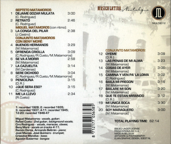 Conjunto Matamoros Con Beny Moré : Buenos Hermanos (CD, Comp)