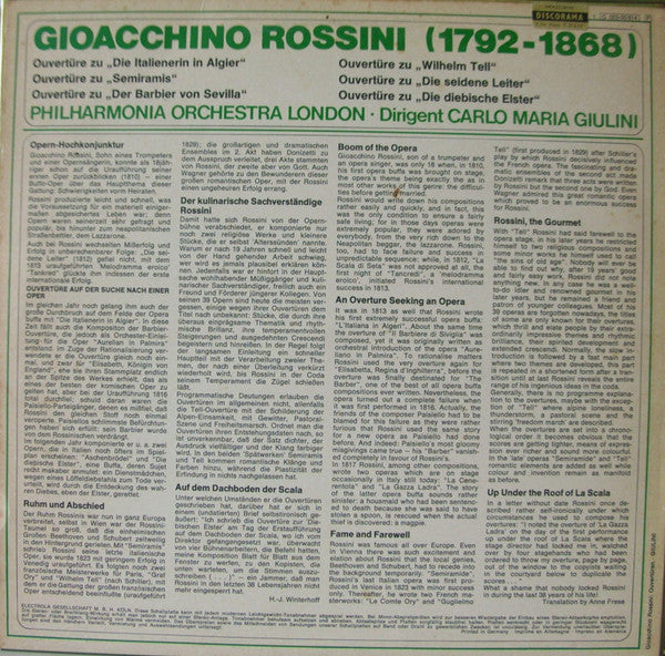 Gioacchino Rossini / Philharmonia Orchestra, Carlo Maria Giulini : Rossini - Ouvertüren (LP, Album)