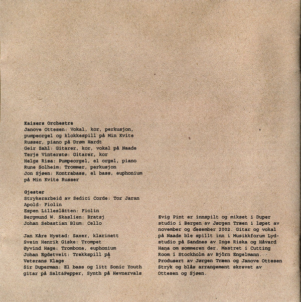 Kaizers Orchestra : Evig Pint (CD, Album)