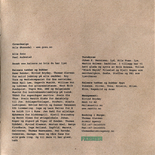 Kaizers Orchestra : Evig Pint (CD, Album)