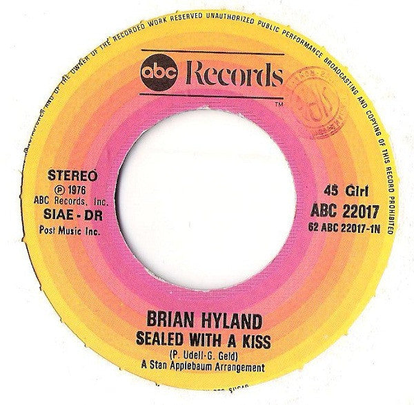 Brian Hyland : Sealed With A Kiss (7", RE)