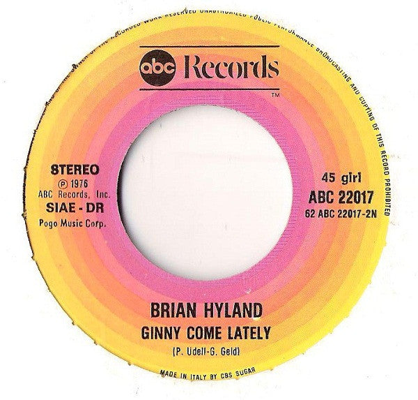 Brian Hyland : Sealed With A Kiss (7", RE)