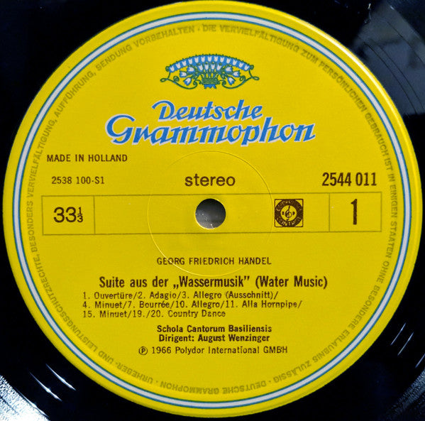 Georg Friedrich Händel – August Wenzinger : Music For The Royal Fireworks / Water Music (LP, Comp)