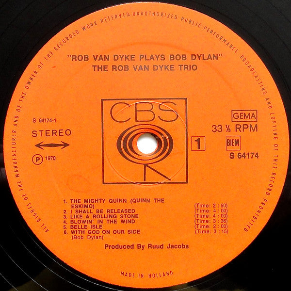 Trio Rob van Dijk : Rob van Dyke Plays Bob Dylan (LP)