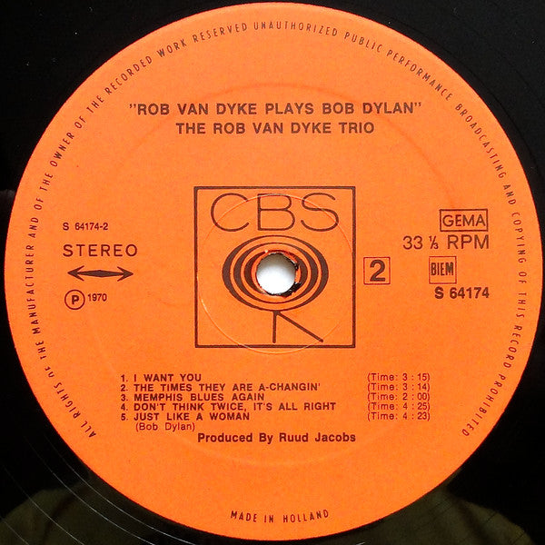 Trio Rob van Dijk : Rob van Dyke Plays Bob Dylan (LP)