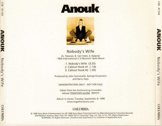 Anouk : Nobody's Wife (CD, Single, Promo)