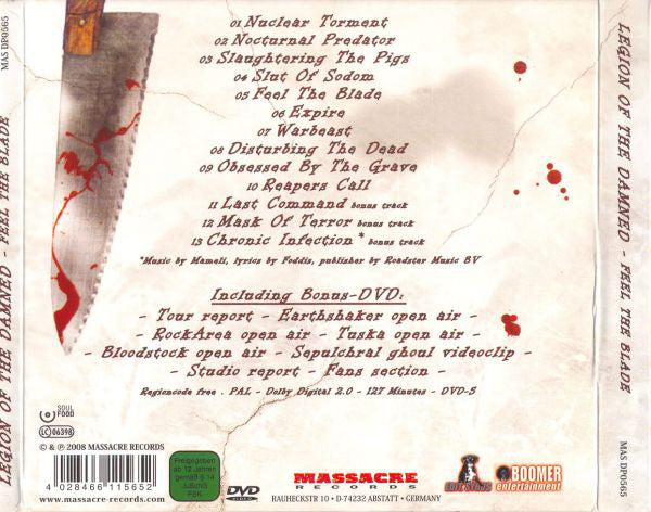 Legion Of The Damned : Feel The Blade (CD, Album + DVD-V, PAL + Ltd, Dig)