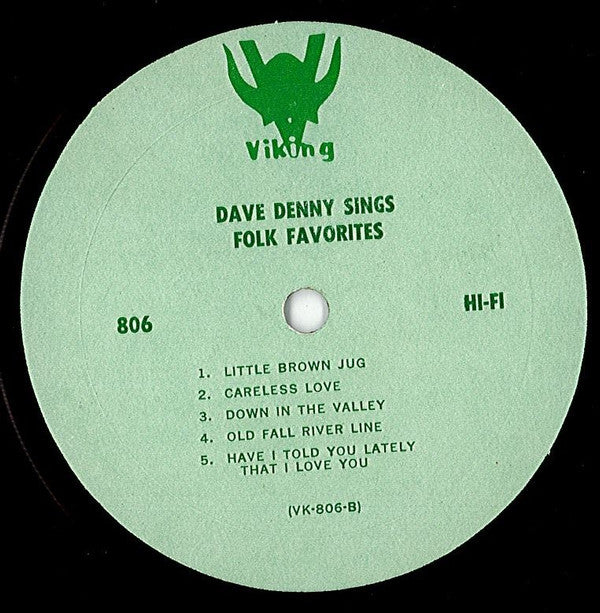 Dave Denny : Dave Denny Sings Folk Favorites (LP, Album, Mono)