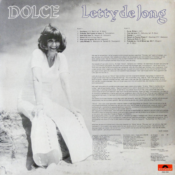 Letty de Jong : Dolce (LP, Album)