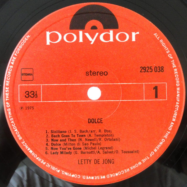 Letty de Jong : Dolce (LP, Album)