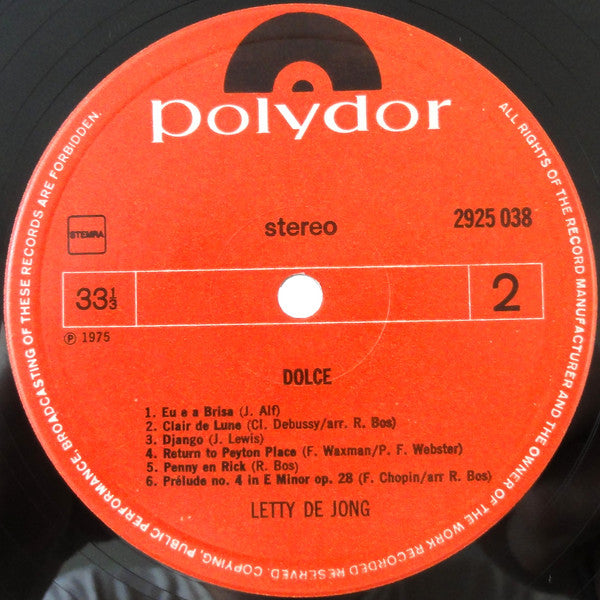 Letty de Jong : Dolce (LP, Album)