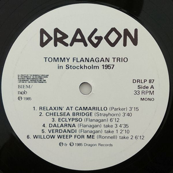 Tommy Flanagan Trio with Wilbur Little and Elvin Jones : In Stockholm 1957 (LP, Album, Mono, RE, RM)