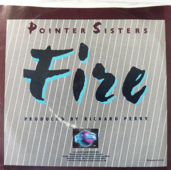 Pointer Sisters : Fire (7", SP )