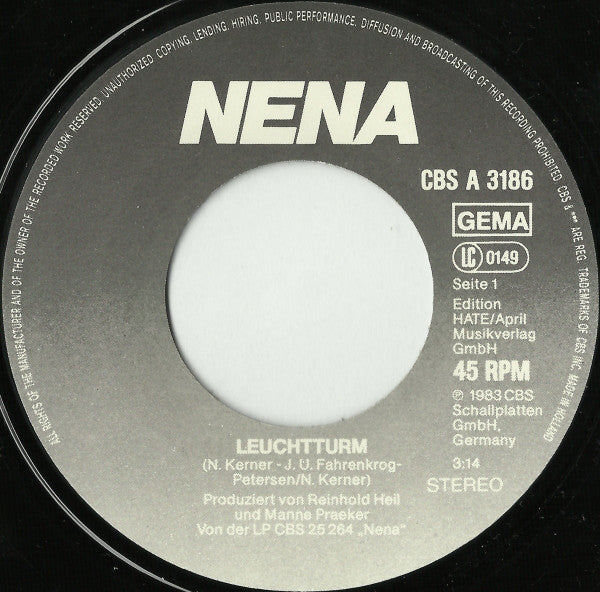 Nena : Leuchtturm / Kino (7", Single, Haa)