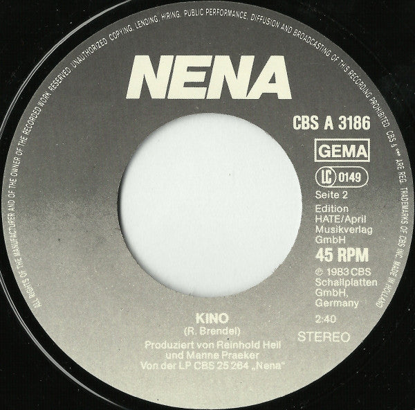Nena : Leuchtturm / Kino (7", Single, Haa)