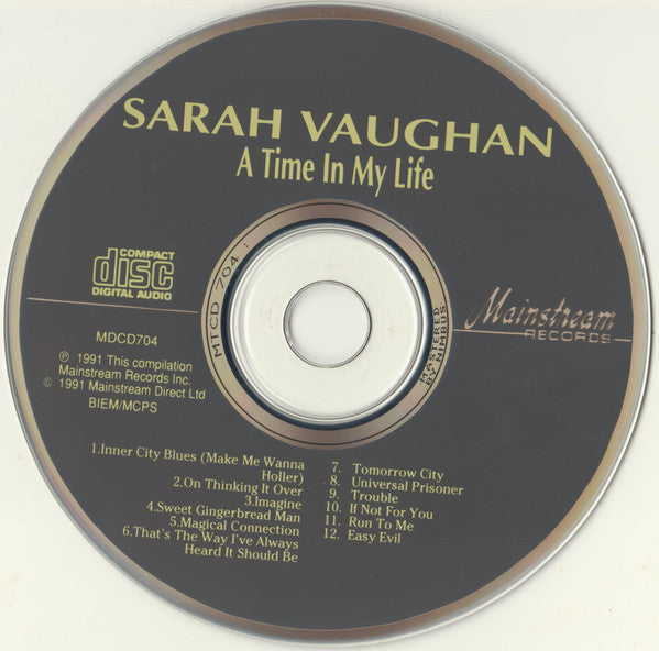 Sarah Vaughan : A Time In My Life (CD, Album, Comp, RM)