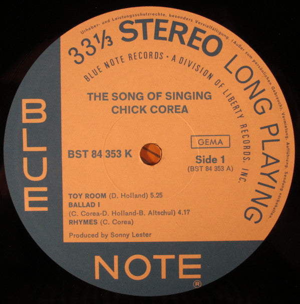 Chick Corea : The Song Of Singing (LP, Album)