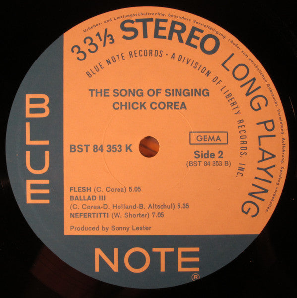 Chick Corea : The Song Of Singing (LP, Album)