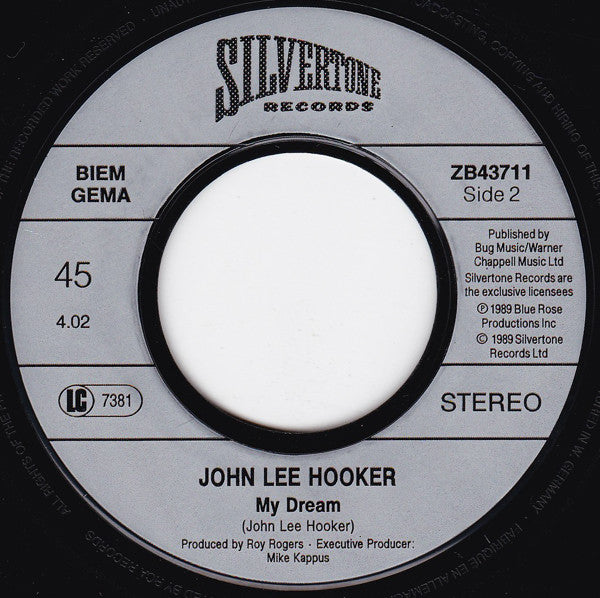 John Lee Hooker With Bonnie Raitt : I'm In The Mood (7", Single)