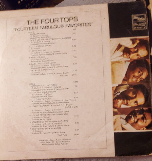 Four Tops : "Fourteen Fabulous Favorites" (LP, Comp)