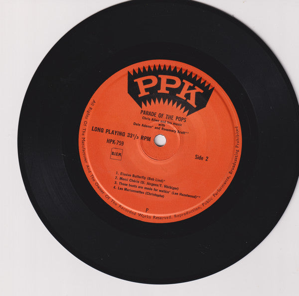 Chris Allen And His Orchestra With Dale Adams (2) And Rosemary Scott : Parade Of The Pops (7")