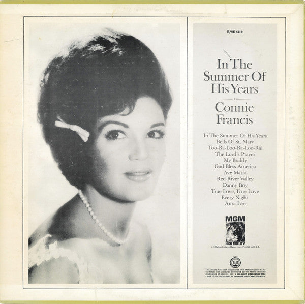 Connie Francis : In The Summer Of His Years (LP)