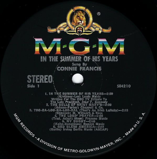 Connie Francis : In The Summer Of His Years (LP)