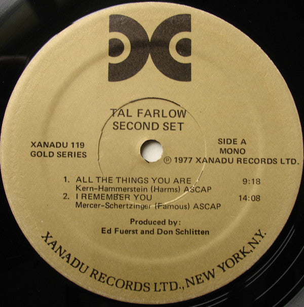Tal Farlow : Second Set (LP, Album, Mono)