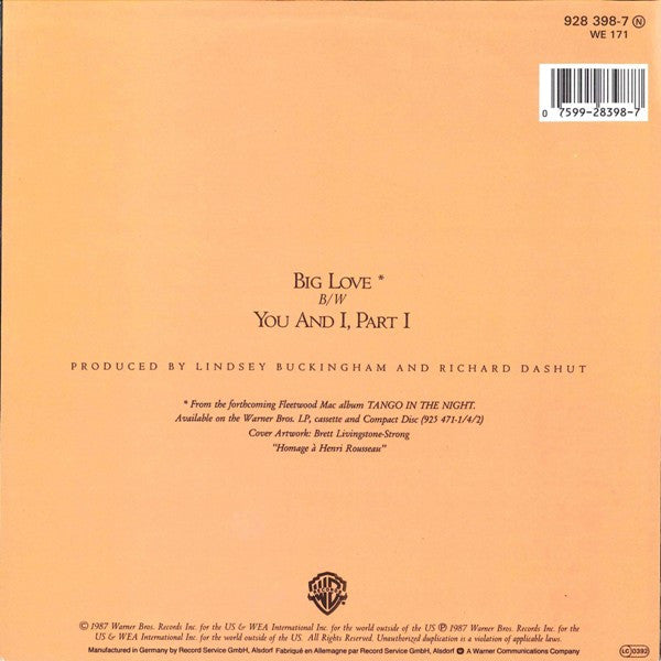 Fleetwood Mac : Big Love (7", Single)