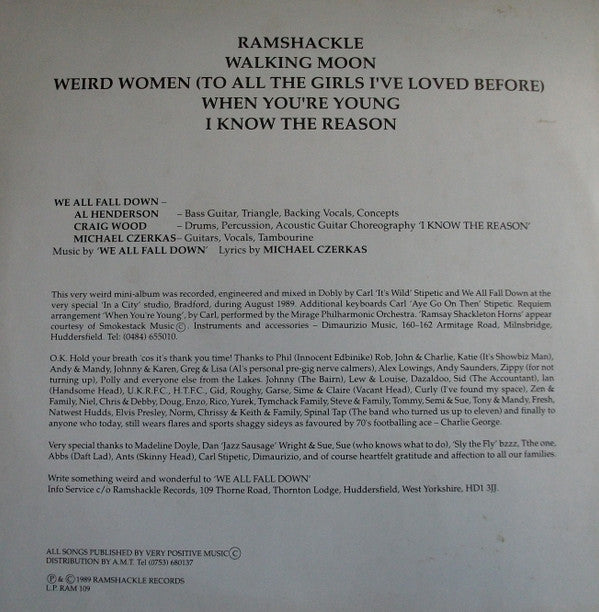 We All Fall Down (2) : Weirdsville 109 (LP, MiniAlbum)